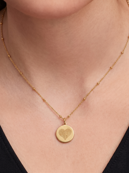 DUO Hart Bobbelketting met Twee Vingerafdrukken op Één Hanger | Hera Hues