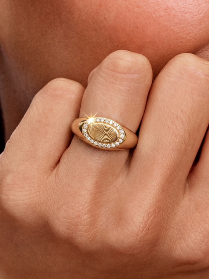 Mark Oval Vingerafdruk Ring