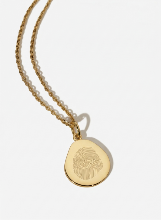 Ovale Vingerafdruk Ketting