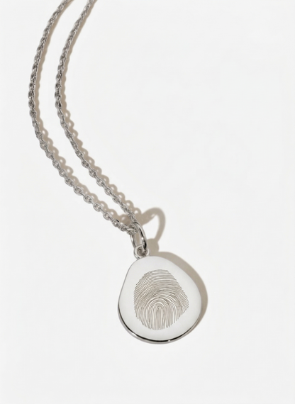 Ovale Vingerafdruk Ketting