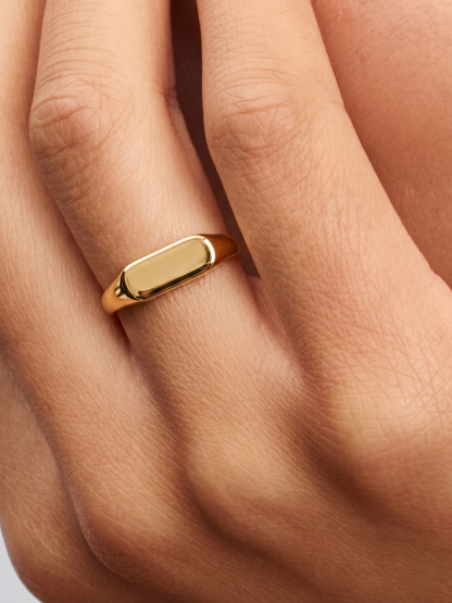Graveerbare Staaf Ring Goud & Zilver Stainless Steel | Hera Hues