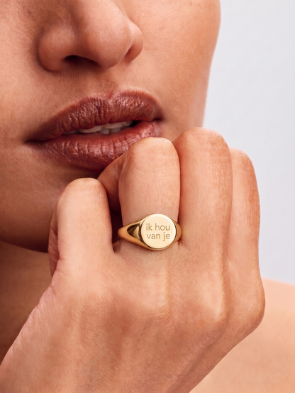 Zegelring met eigen Handschrift of Naam | Stainless Steel | Hera Hues
