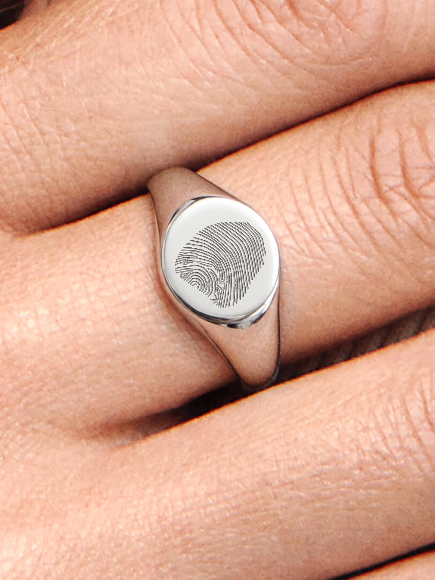Klassieke Vingerafdruk Zegelring Zilver Edelstaal | Hera Hues