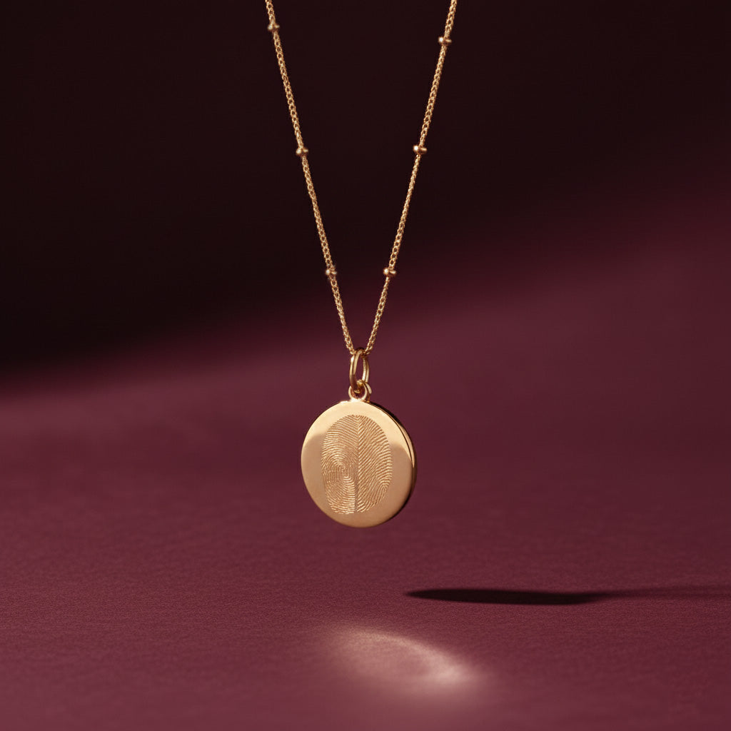 DUO Vingerafdruk Ketting | 18k Goud Vermeil