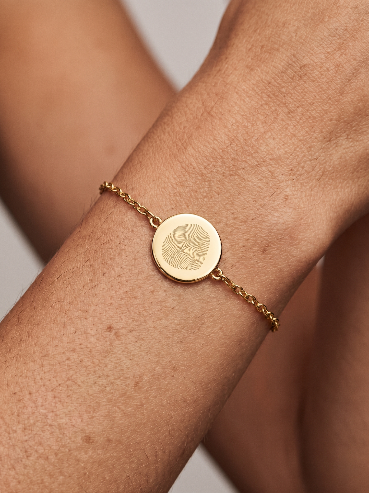 Graveerbare Coin Armband met Vingerafdruk | Stainless Steel