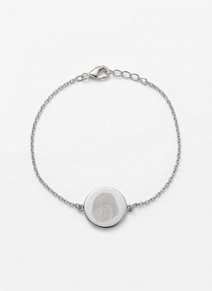Graveerbare Coin Armband met Vingerafdruk | Stainless Steel