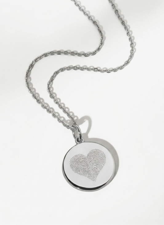 Vingerafdruk DUO Hart Ketting