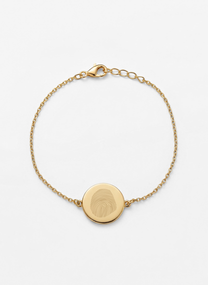 Graveerbare Coin Armband met Vingerafdruk | Stainless Steel