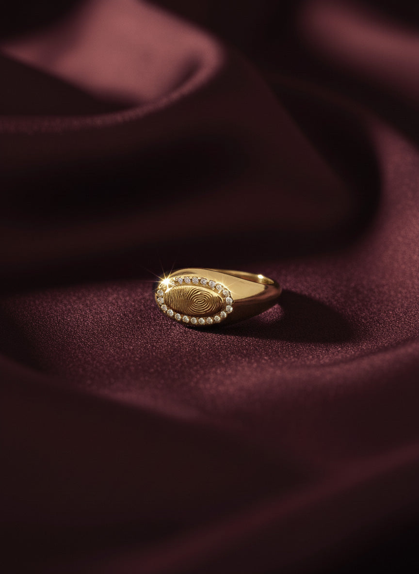 Mark Oval Vingerafdruk Ring