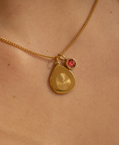 Ovale Vingerafdruk Ketting
