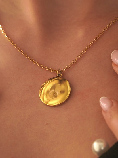 Vingerafdruk ketting  | 18K goud vermeil