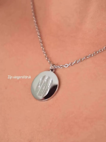 TRIO Vingerafdruk Ketting | Zilver