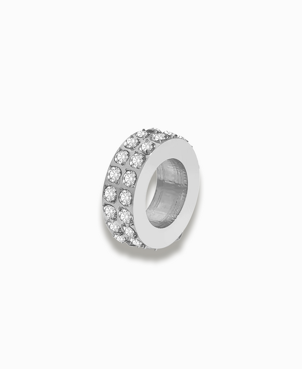 Round Stone Charm Zilver
