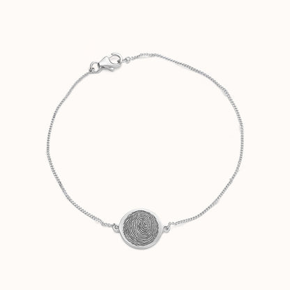 Vingerafdruk coin armband | Sterling zilver